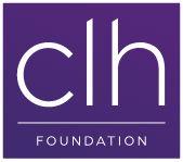 The words CLH Foundation written on a purple background