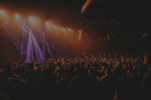 Une foule de gens lors d'un concert.